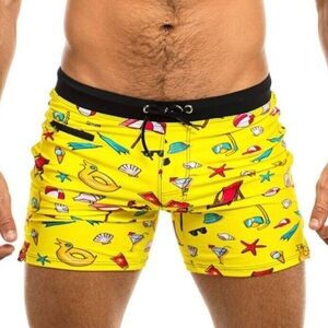 Taddlee Swimsuit Trunks Mens Large Yellow Boxer Bathing Suit Briefs Board Shorts